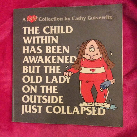 Original Cathy Guisewite cartoon drawing&books - Picture 2 of 4